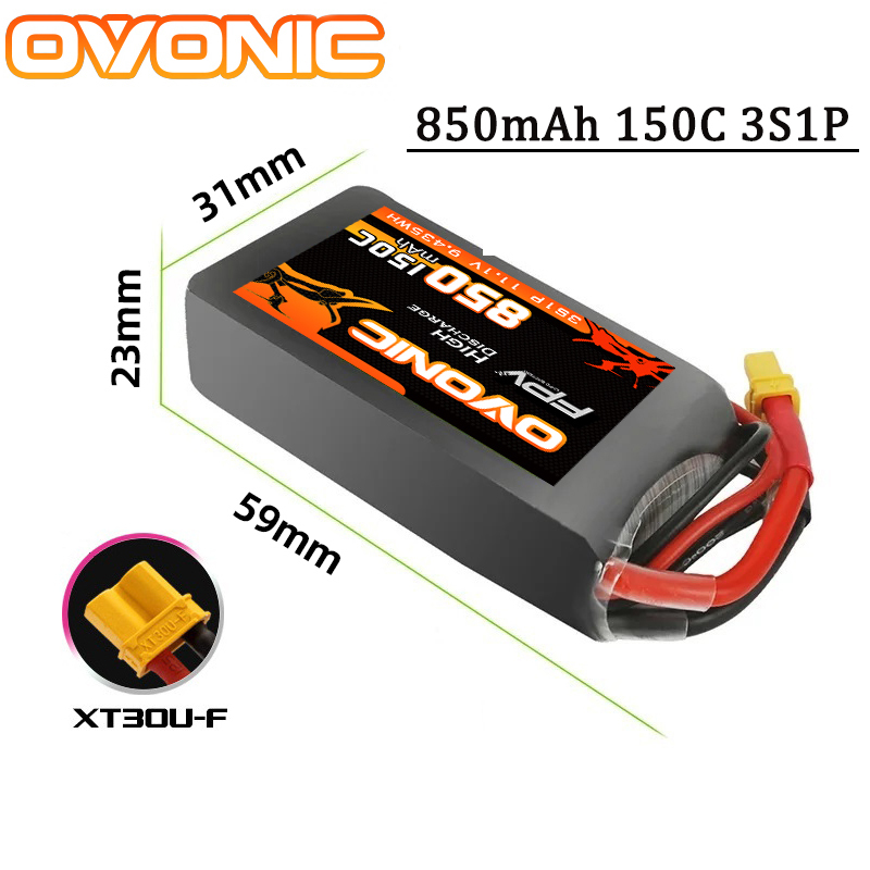 OVONIC 150C 850mAh Lipo Batter - Drone Battery 3S ulasan dan harga