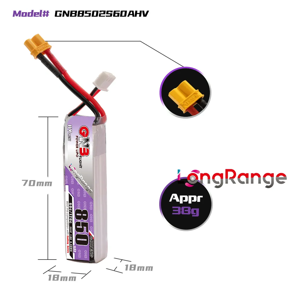 GAONENG GNB LiPo Battery 850mA - Drone Battery Li-Ion ulasan dan harga